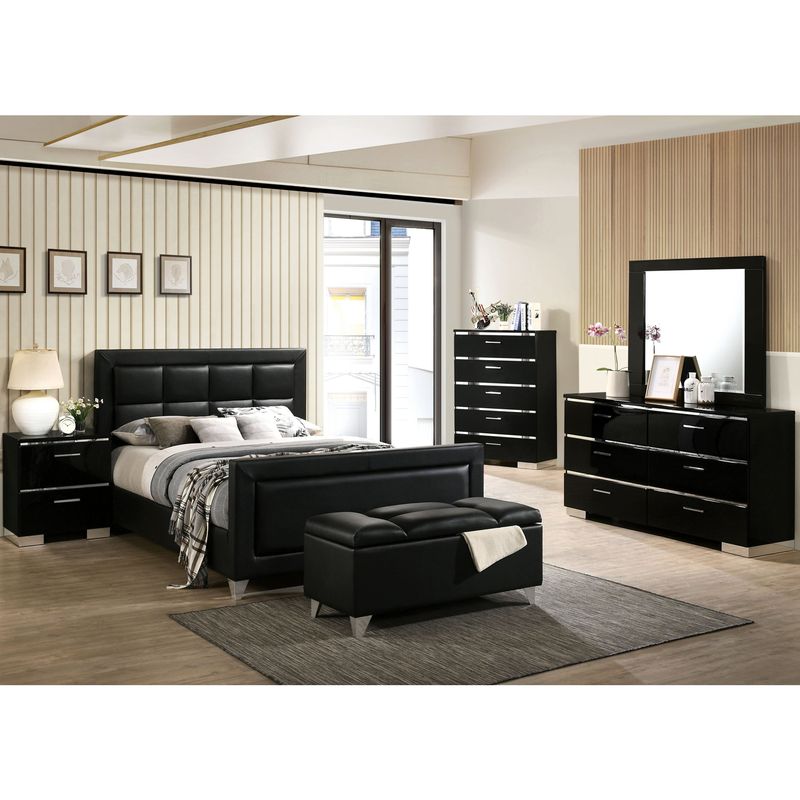 Furniture of America Zuir Contemporary Black 2-piece Bedroom Set - Queen