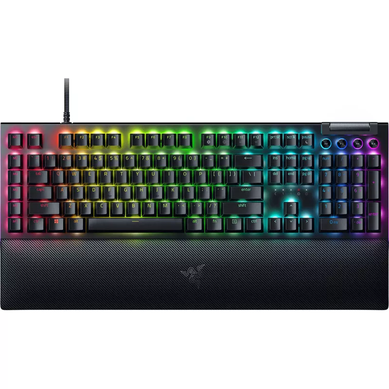 Razer - BlackWidow V4 Full Size Wired Mechanical Green Switch Gaming Keyboard with Chroma RGB - Black