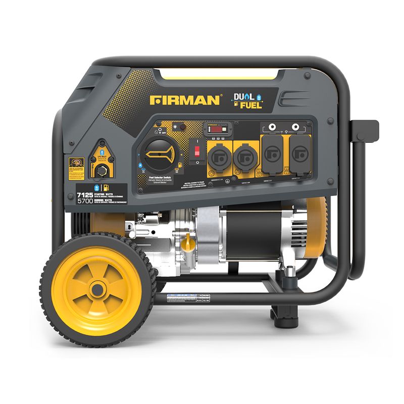 FIRMAN H05754 7100/5700 Watt Dual Fuel Recoil Start Generator, cETL
