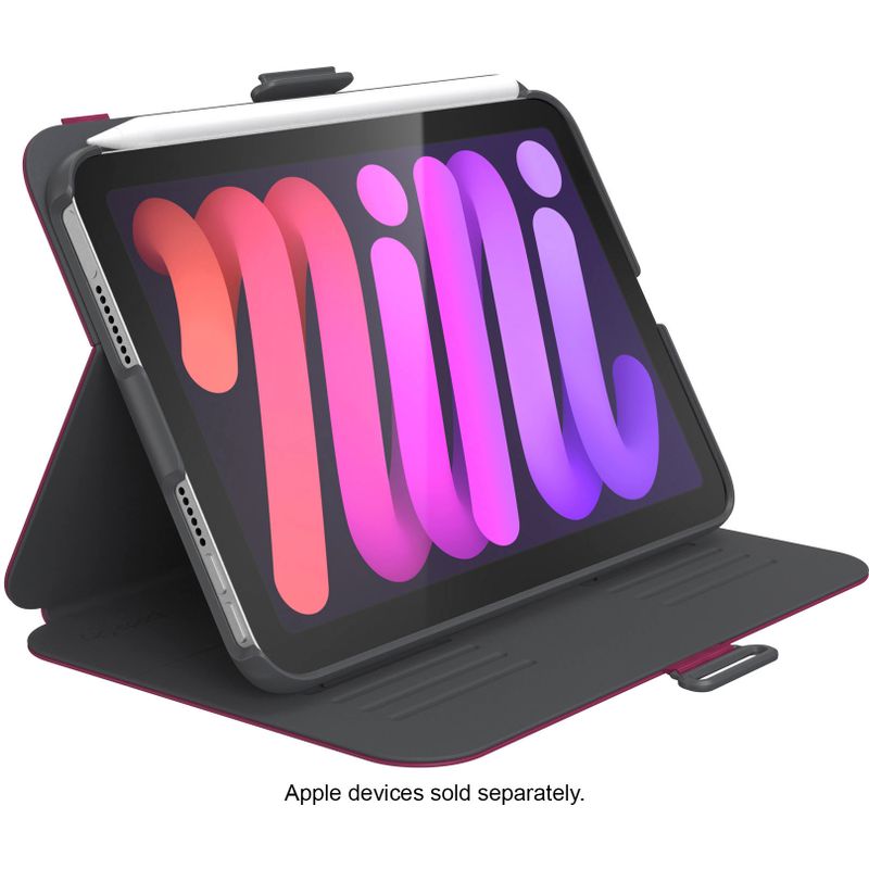Alt View Zoom 12. Speck - Balance Folio Case with Microban for iPad Mini 6 - Verry Berry Red / Slate Grey