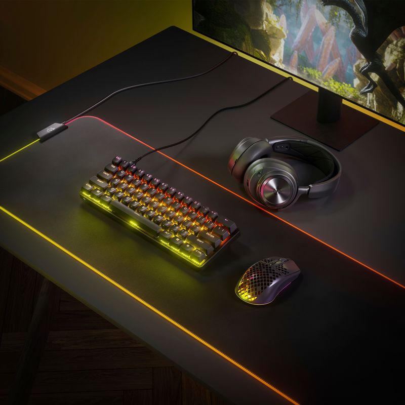 Alt View Zoom 15. SteelSeries - Apex Pro Mini 60% Wired Mechanical OmniPoint Adjustable Actuation Switch Gaming Keyboard with RGB Backlighti