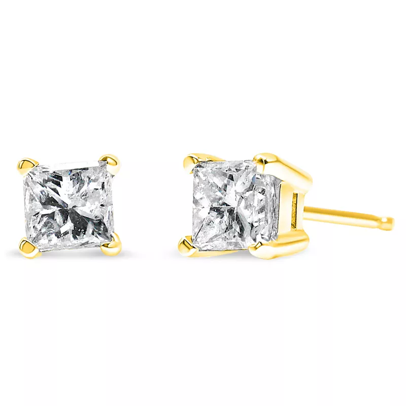 14K Yellow Gold 1/4ct TDW Solitaire Stud Diamond Earrings (H-I, SI2-I1)