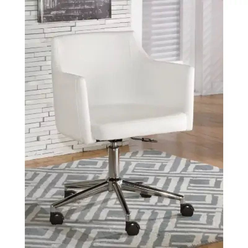 White Baraga Home Office Swivel Desk Chair