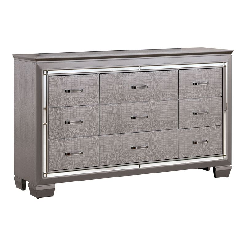 Furniture of America Ruff Contemporary Solid Wood 9-drawer Dresser - Silver