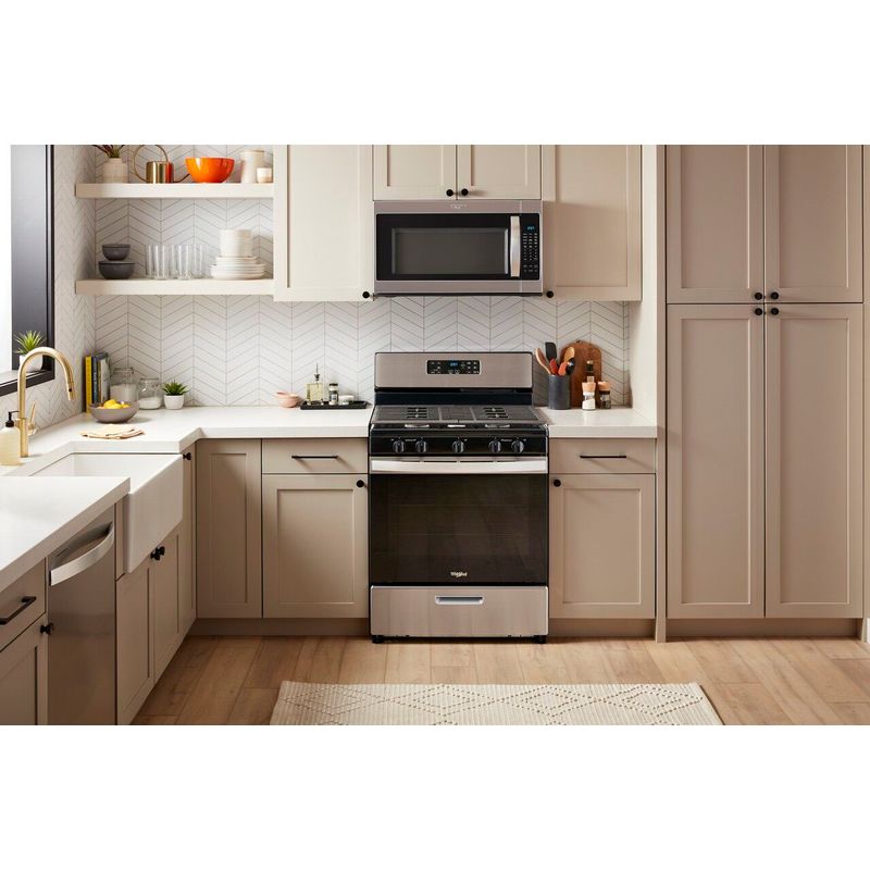 Alt View Zoom 26. Whirlpool - 5.1 Cu. Ft. Freestanding Gas Range with Edge to Edge Cooktop - Stainless steel