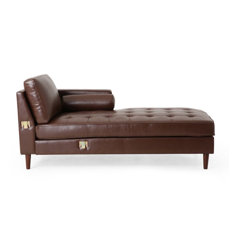 Malinta Contemporary Tufted Upholstered Chaise Sectional by Christopher Knight Home - 109.50" L x 70.75" W x 33.50" H - Dark Brown +...