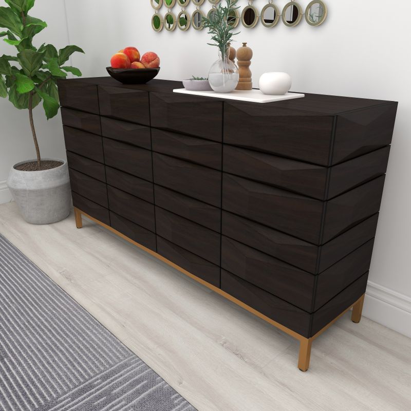Brown Wood Contemporary Cabinet - 39 x 16 x 37