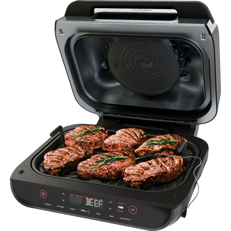 Left Zoom. Ninja - Foodi Smart XL 6-in-1 Indoor Grill with 4-qt Air Fryer, Roast, Bake, Broil, & Dehydrate - Black