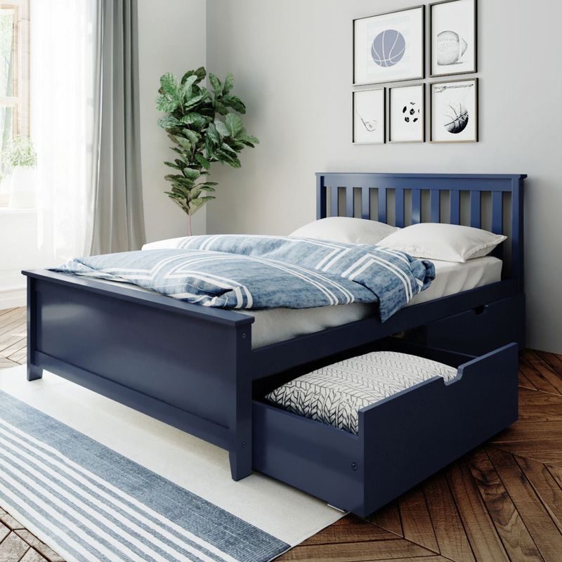 Rent to own Max and Lily Full Bed with Under Bed Storage Drawers Blue