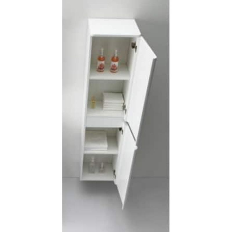 Glossy White 16-inch Wall Mount Side Cabinet - 16"