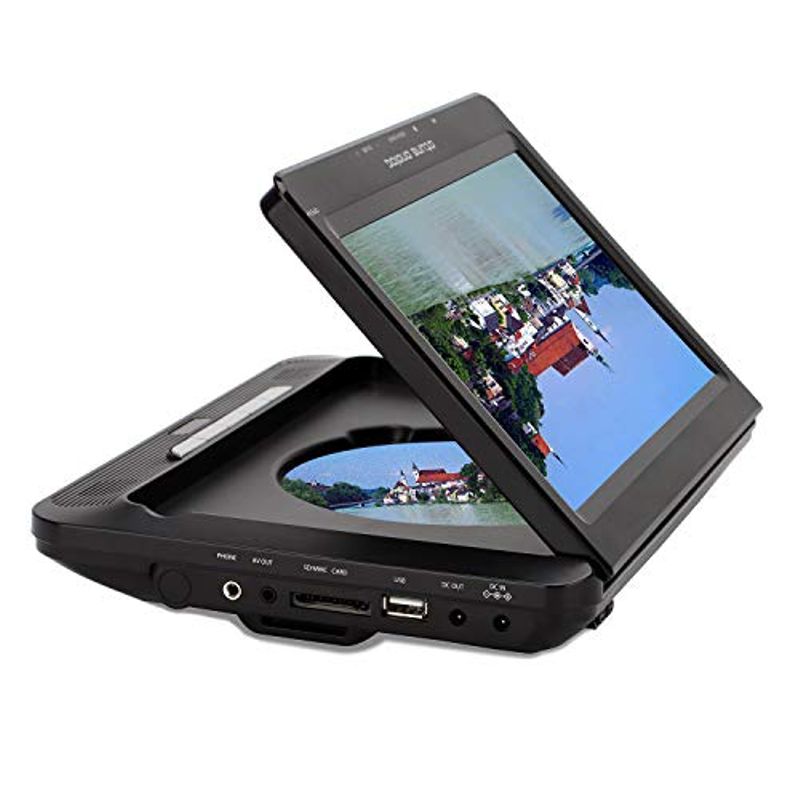 atune analog Atune Analog Portable DVD Players Dual Screen 2-Hour Rechargeable Battery 9\ TFT LCD Display USB Port SD Card Player Car...