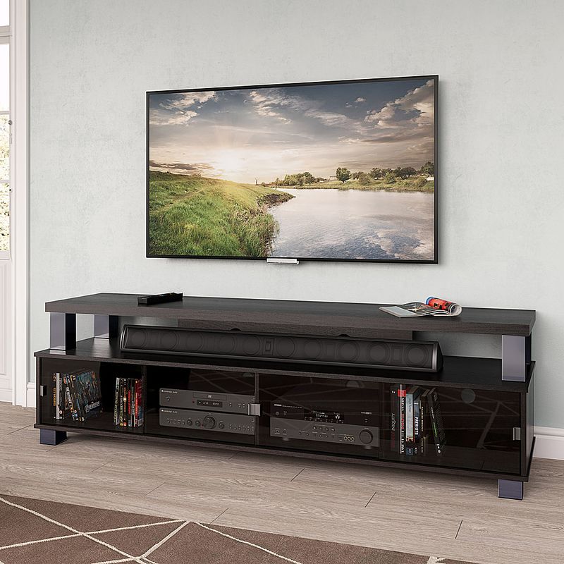 Alt View Zoom 14. CorLiving - Bromley Wooden TV Stand, for TVs up to 95" - Ravenwood Black