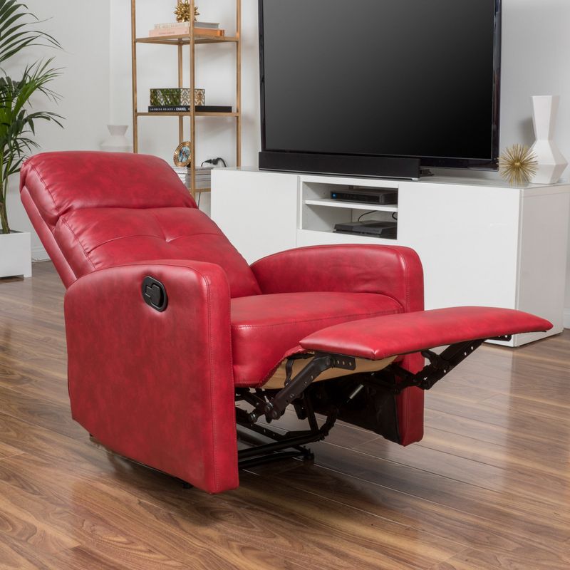 Samedi PU Leather Recliner Club Chair by Christopher Knight Home - Black