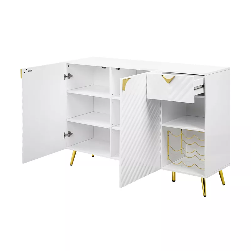 ACME Gaines Server, White High Gloss Finish