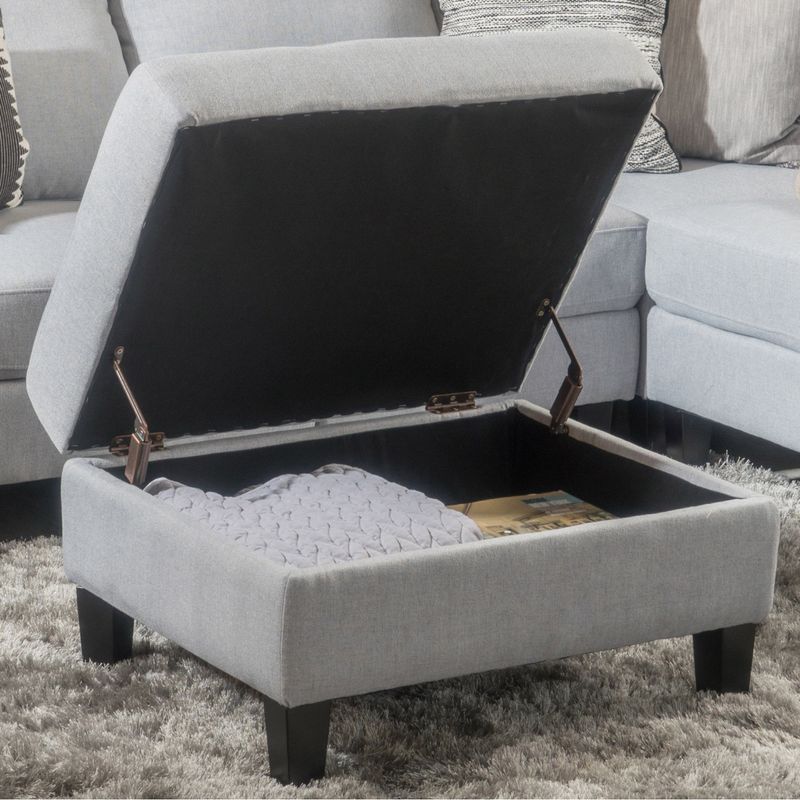 Zahra Tufted Fabric Storage Ottoman by Christopher Knight Home - Teal