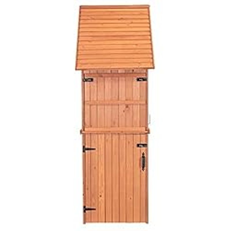 Leisure Season MCS3815-D Multi Compartment Drop Table Storage-Sheds, Medium Brown