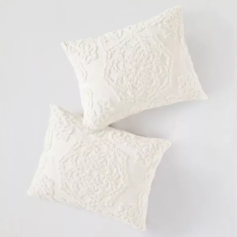 Off-White Laetitia 3-Piece Tufted Cotton Chenille Medallion Comforter Set King/Cal King