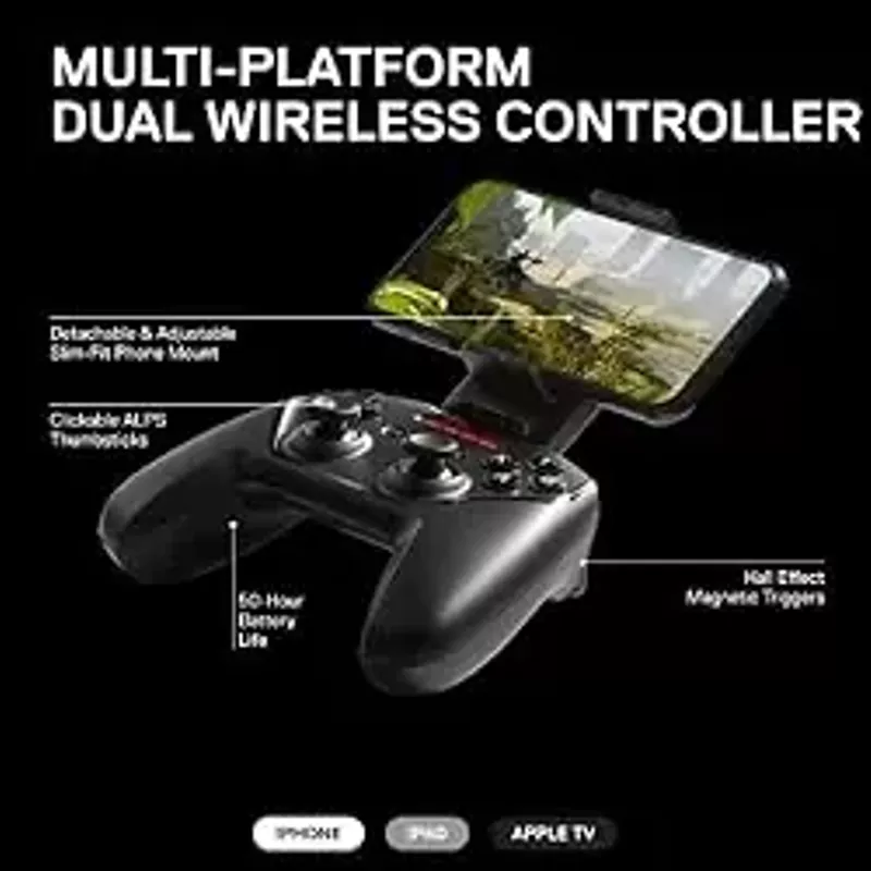 SteelSeries - Nimbus+ Wireless Gaming Controller for Apple iOS, iPadOS, tvOS Devices - Black