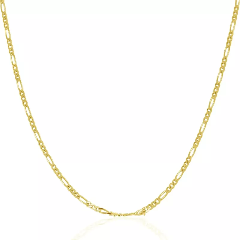 14k Yellow Gold Solid Figaro Chain 1.9mm (18 Inch)