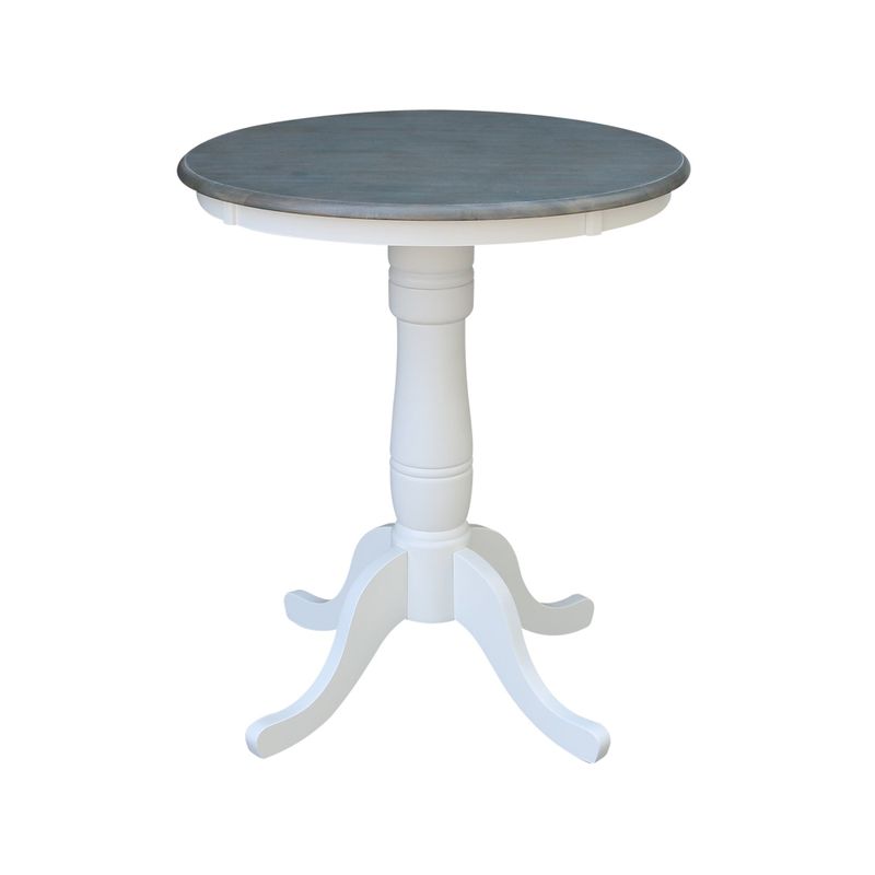 30" Round Top Pedestal Table - White/Heather Gray - N/A - White/Heather Gray - 41.1"H
