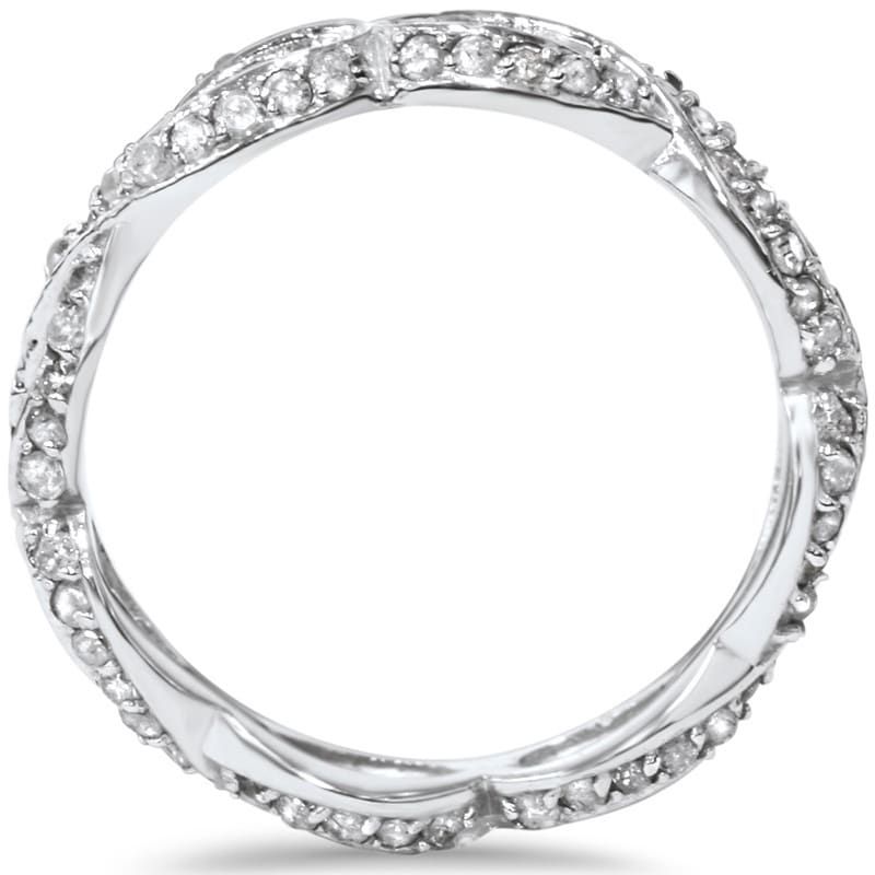 14k White Gold 3/4ct TDW Infinity Diamond Eternity Ring - Size 4