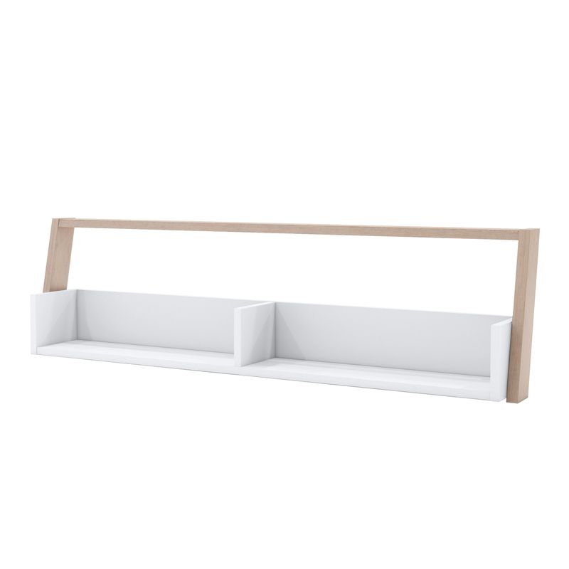 Furniture of America Isabelle Mid-century Modern 2-shelf Floating Console - 49.50"W Natural - White