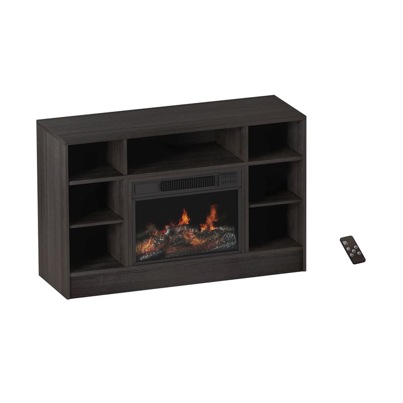 Electric Fireplace TV Stand with Adjustable Heat & Light by Northwest (Gray) - 44 x 15 x 28 - Grey - 44 x 15 x 28