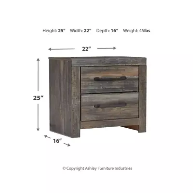 Multi Drystan Two Drawer Night Stand