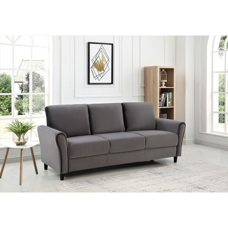Corel Velvet Living Room Set- Sofa and Loveseat - Ivory