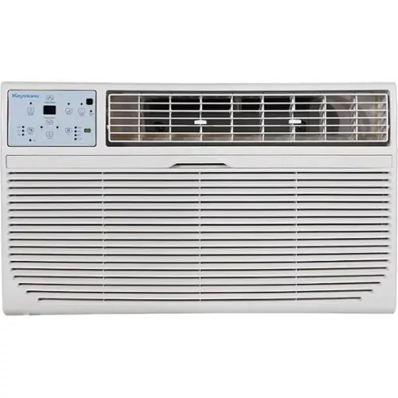 Keystone - Energy Star 8,000 BTU 115V Through-the-Wall Air Conditioner with Follow Me LCD Remote Control - White