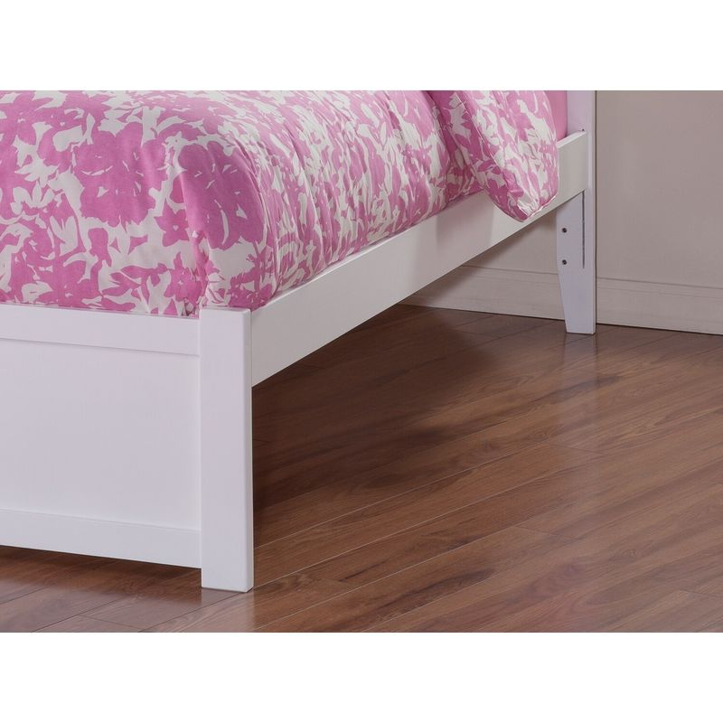 Concord Twin XL Platform Bed with Flat Panel Foot Board and 2 Urban Bed Drawers in White - White - Twin XL