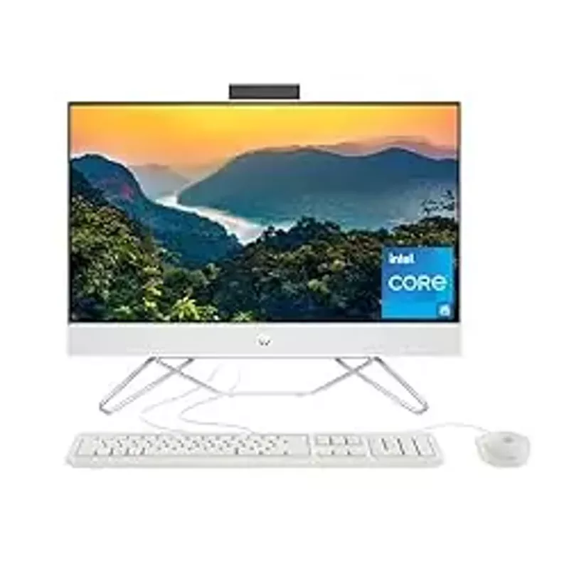 HP 24 inch All-in-One Desktop PC, FHD Display, Intel Core i5-1235U, 8 GB SDRAM, 256 GB SSD, Intel UHD Graphics, Windows 11 Home, 24-cb1210 (2024)