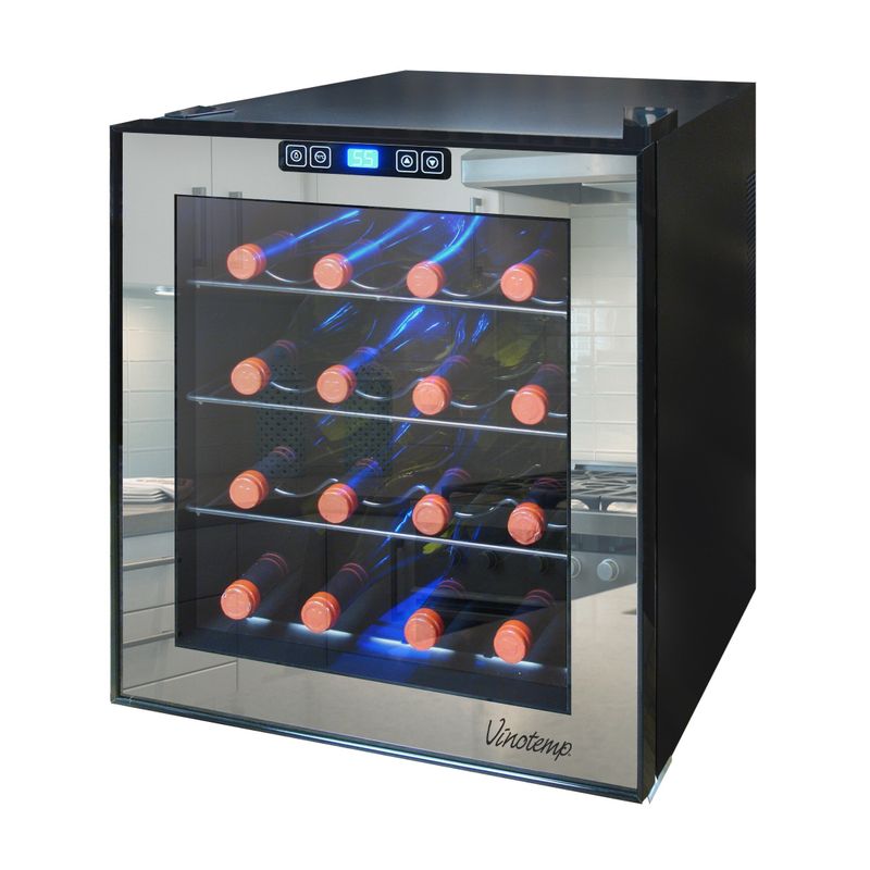 Element by Vinotemp 16-bottle Mirrored Thermoelectric Wine Cooler - Black