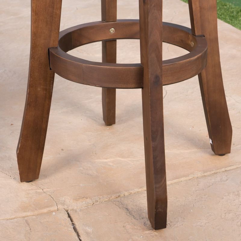 Pike Outdoor Acacia Wood Barstool (Set of 2) by Christopher Knight Home - Dark Brown