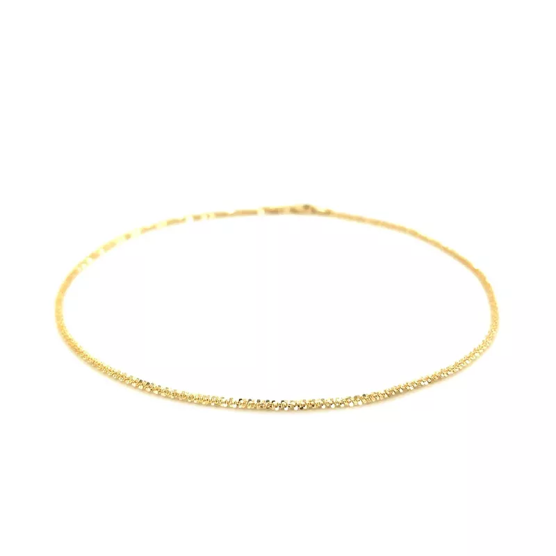 10k Yellow Gold Sparkle Anklet 1.5mm (10 Inch)