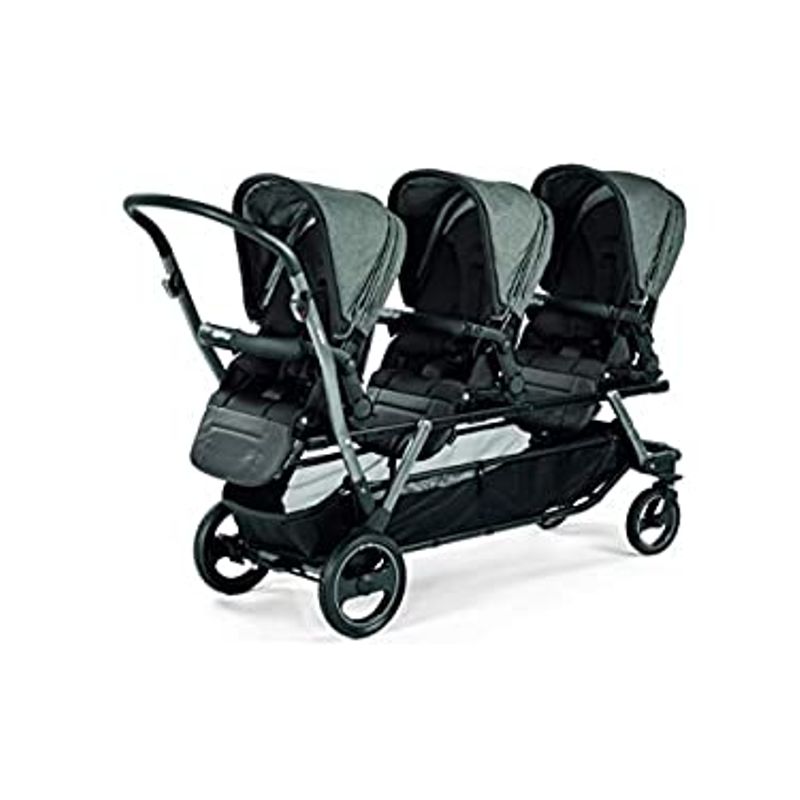 Peg Perego Pop-Up Seat for Triplette Stroller - Compatible with The Triplette, Duette, and Team Strollers - Made in Italy - City Grey...