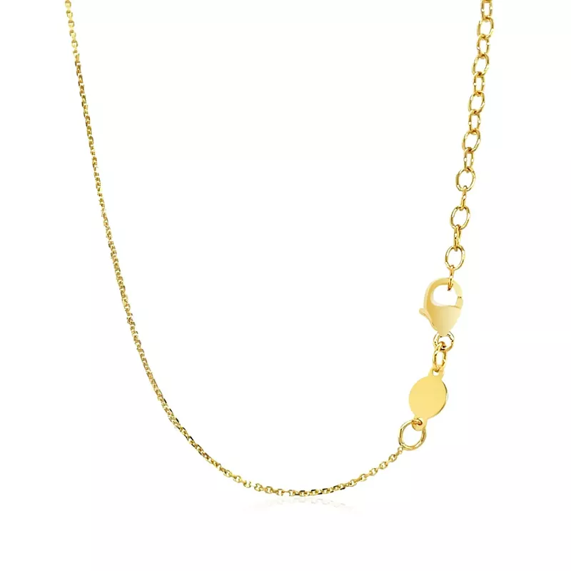 14k Yellow Gold Necklace with Polished Curved Bar Pendant (18 Inch)