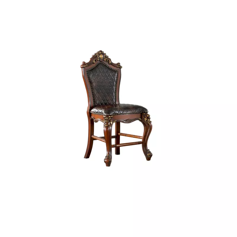 ACME Picardy Counter Height Chair (Set-2), Honey Oak & Synthetic Leather