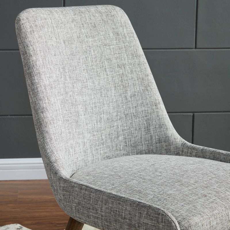 Mia Mid-century Grey Fabric Dining Chairs (Set of 2) - Mia Fabric Side Chairs Grey legs/Light Grey Fabric