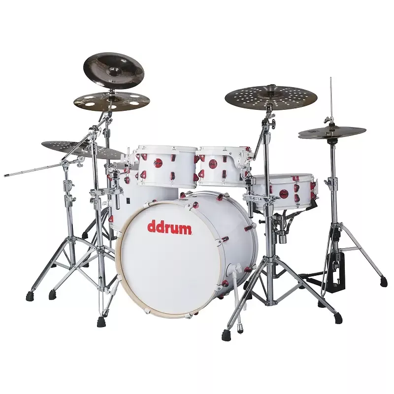 ddrum Hybrid 5 Player WHT 5pc Shell Pack. White Wrap