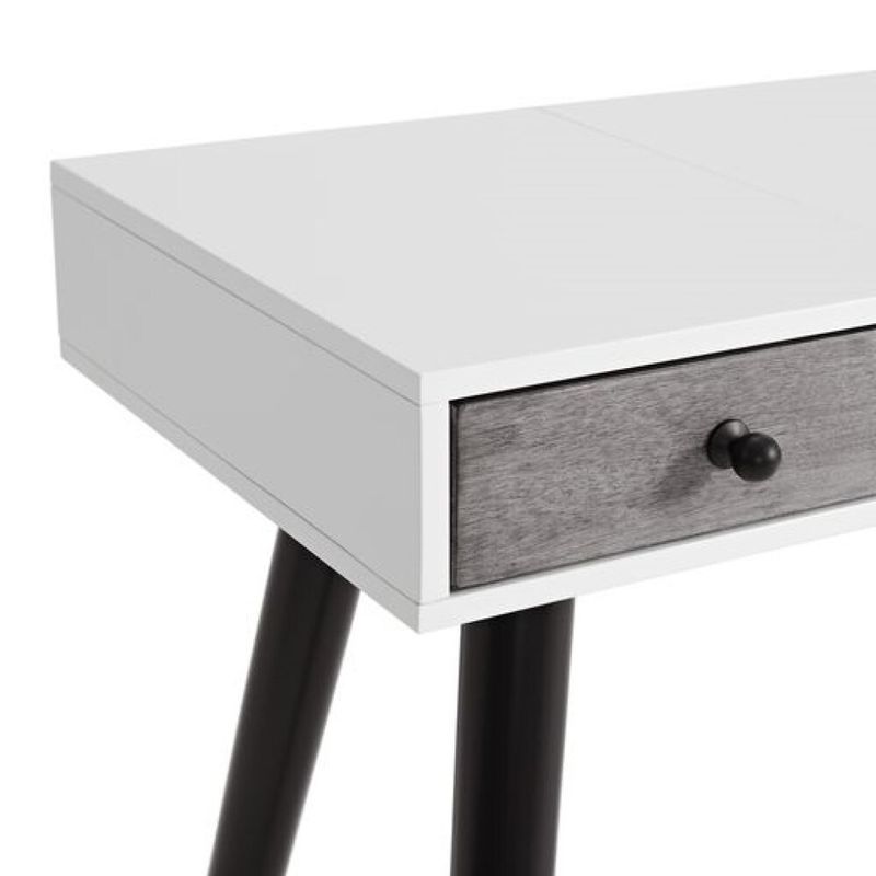 Mid-Century Modern 2 Drawer Vanity/Desk by Martin Svensson Home - White/Grey/Black