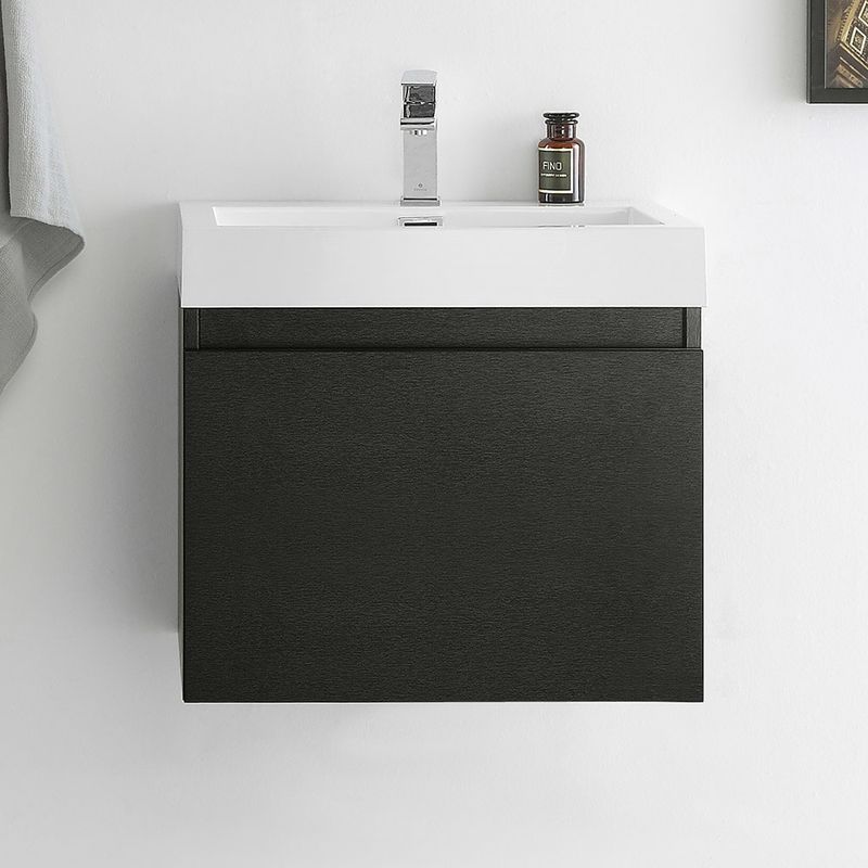 Fresca Nano Black Modern Bathroom Cabinet w/ Integrated Sink - Nano Modern Bathroom Cabinet w/ Integrated Sink