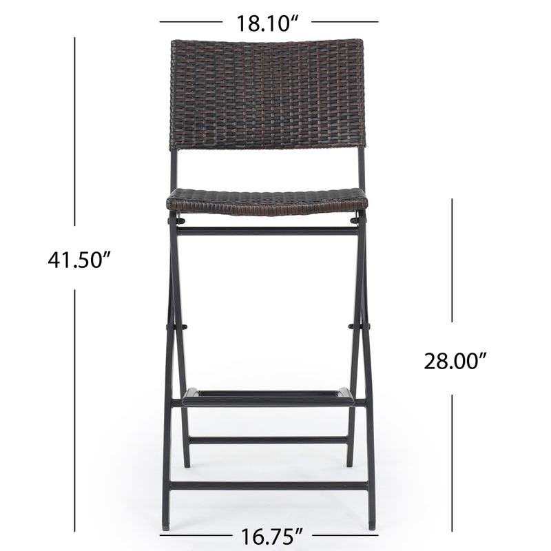 Margarita Outdoor Wicker Barstool (Set of 2) by Christopher Knight Home - Multibrown Wicker