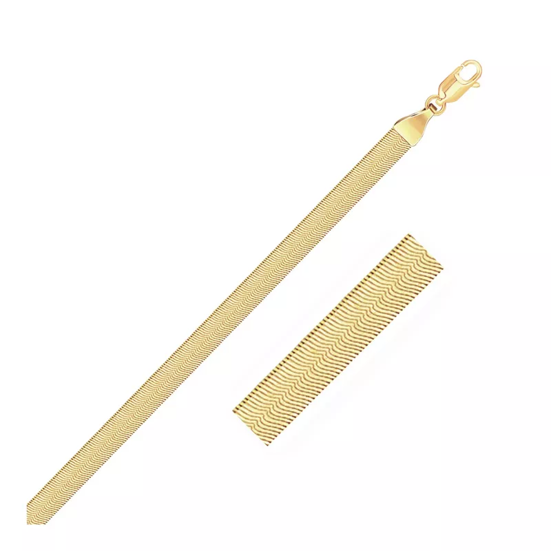 4.0mm 14k Yellow Gold Super Flex Herringbone Chain (24 Inch)