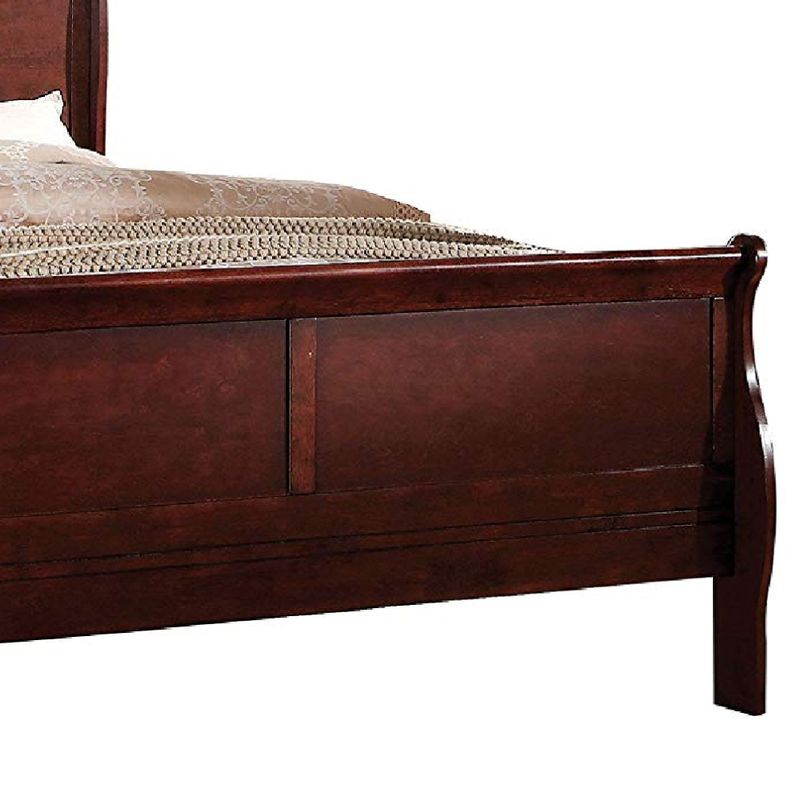 Rent to own Transitional Style Wooden Queen Size Sleigh Bed, Brown