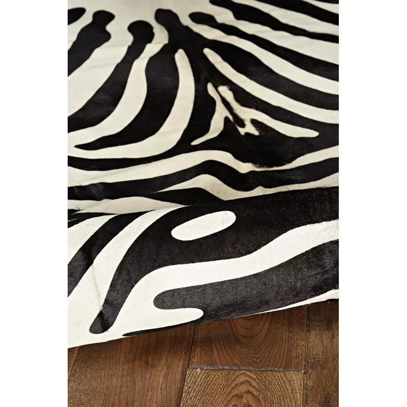 Cormac Cowhide Black Stencil Full Skin Area Rug