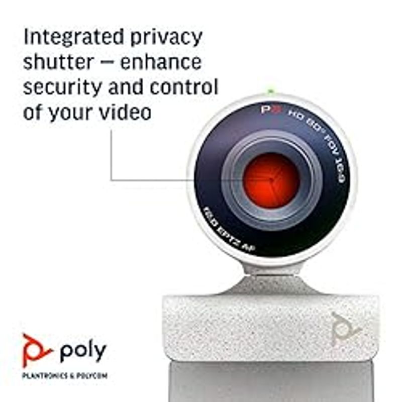 Poly - Studio P5 Webcam with Poly Sync 20+ Speakerphone Kit (Plantronics + Polycom) - 1080p HD Professional Video Conferencing Camera &...