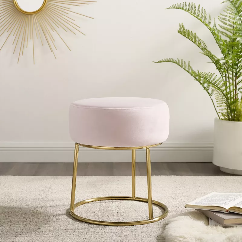 Baylis Accent Vanity Stool Pink