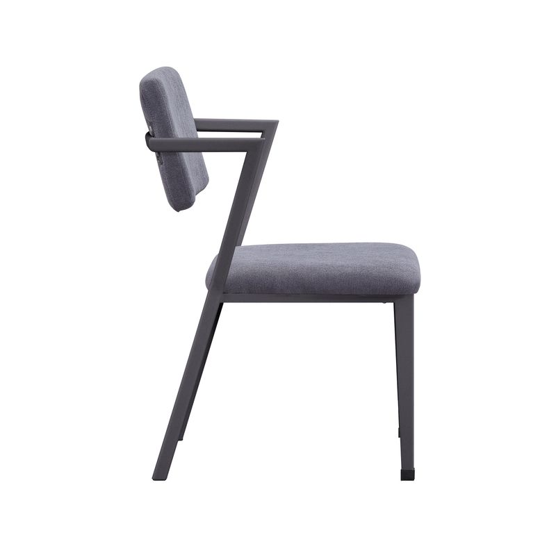 ACME Cargo Chair in Gray Fabric & Gunmetal - Black