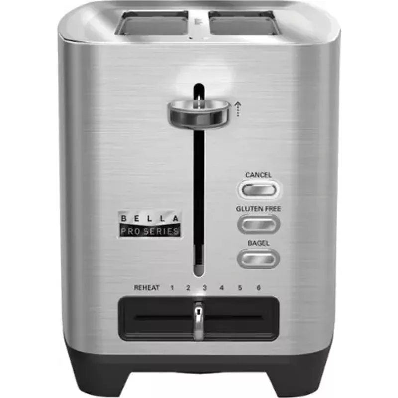 Bella Pro Series - 2-Slice Extra-Wide-Slot Toaster - Stainless Steel